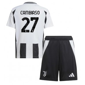 Juventus Andrea Cambiaso #27 Hemmakläder Barn 2024-25 Kortärmad (+ Korta byxor)